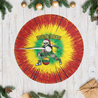 Lithuania Christmas Tie Dye Tree Skirt Skeleton Basketball Slam Dunk Santa Hat - Wonder Print Shop