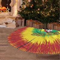 Lithuania Christmas Tie Dye Tree Skirt Skeleton Basketball Slam Dunk Santa Hat - Wonder Print Shop