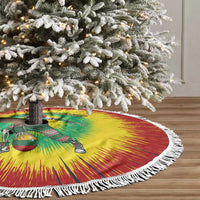 Lithuania Christmas Tie Dye Tree Skirt Skeleton Basketball Slam Dunk Santa Hat - Wonder Print Shop