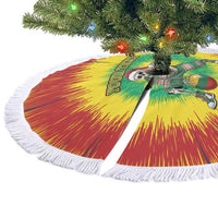 Lithuania Christmas Tie Dye Tree Skirt Skeleton Basketball Slam Dunk Santa Hat - Wonder Print Shop