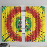 Lithuania Christmas Tie Dye Window Curtain Skeleton Basketball Slam Dunk Santa Hat - Wonder Print Shop