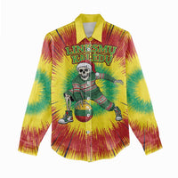 Personalized Lithuania Christmas Tie Dye Women Casual Shirt Skeleton Basketball Slam Dunk Santa Hat LT19