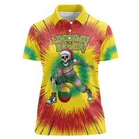 Personalized Lithuania Christmas Tie Dye Women Polo Shirt Skeleton Basketball Slam Dunk Santa Hat LT19