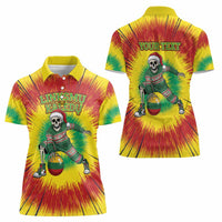 Personalized Lithuania Christmas Tie Dye Women Polo Shirt Skeleton Basketball Slam Dunk Santa Hat LT19