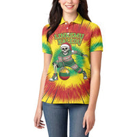 Personalized Lithuania Christmas Tie Dye Women Polo Shirt Skeleton Basketball Slam Dunk Santa Hat LT19