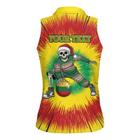 Personalized Lithuania Christmas Tie Dye Women Sleeveless Polo Shirt Skeleton Basketball Slam Dunk Santa Hat LT19