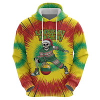 Personalized Lithuania Christmas Tie Dye Zip Hoodie Skeleton Basketball Slam Dunk Santa Hat LT19
