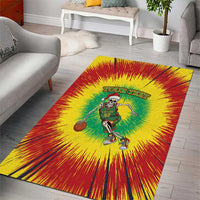 Lithuania Christmas Tie Dye Area Rug Skeleton Basketball Slam Dunk - Wonder Print Shop