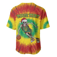 Personalized Lithuania Christmas Tie Dye Baseball Jersey Skeleton Basketball Slam Dunk LT19
