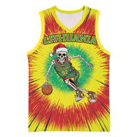 Personalized Lithuania Christmas Tie Dye Basketball Jersey Skeleton Basketball Slam Dunk LT19