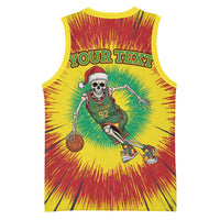 Personalized Lithuania Christmas Tie Dye Basketball Jersey Skeleton Basketball Slam Dunk LT19