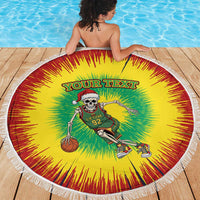 Lithuania Christmas Tie Dye Beach Blanket Skeleton Basketball Slam Dunk - Wonder Print Shop
