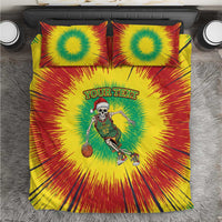 Lithuania Christmas Tie Dye Bedding Set Skeleton Basketball Slam Dunk - Wonder Print Shop