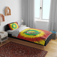Lithuania Christmas Tie Dye Bedding Set Skeleton Basketball Slam Dunk - Wonder Print Shop