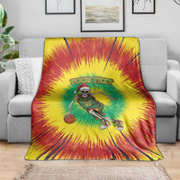 Lithuania Christmas Tie Dye Blanket Skeleton Basketball Slam Dunk - Wonder Print Shop