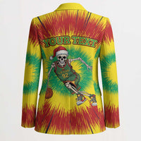 Personalized Lithuania Christmas Tie Dye Blazer Skeleton Basketball Slam Dunk LT19