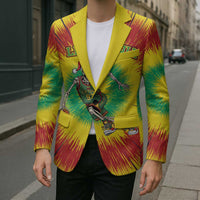 Personalized Lithuania Christmas Tie Dye Blazer Skeleton Basketball Slam Dunk LT19