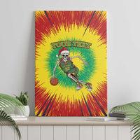 Lithuania Christmas Tie Dye Canvas Wall Art Skeleton Basketball Slam Dunk - Wonder Print Shop
