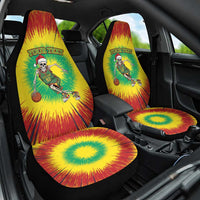 Lithuania Christmas Tie Dye Car Seat Cover Skeleton Basketball Slam Dunk - Wonder Print Shop