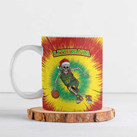Lithuania Christmas Tie Dye Ceramic Mug Skeleton Basketball Slam Dunk - Wonder Print Shop