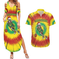 Personalized Lithuania Christmas Tie Dye Couples Matching Summer Maxi Dress and Hawaiian Shirt Skeleton Basketball Slam Dunk LT19