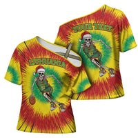 Personalized Lithuania Christmas Tie Dye Cross Shoulder Shirt Skeleton Basketball Slam Dunk LT19