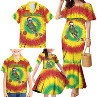Personalized Lithuania Christmas Tie Dye Family Matching Mermaid Dress and Hawaiian Shirt Skeleton Basketball Slam Dunk LT19