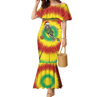 Personalized Lithuania Christmas Tie Dye Family Matching Mermaid Dress and Hawaiian Shirt Skeleton Basketball Slam Dunk LT19