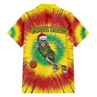 Personalized Lithuania Christmas Tie Dye Family Matching Off The Shoulder Long Sleeve Dress and Hawaiian Shirt Skeleton Basketball Slam Dunk LT19