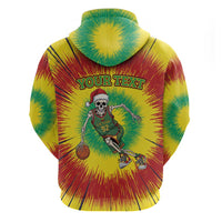 Personalized Lithuania Christmas Tie Dye Hoodie Skeleton Basketball Slam Dunk LT19