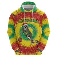 Personalized Lithuania Christmas Tie Dye Hoodie Skeleton Basketball Slam Dunk LT19