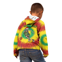 Personalized Lithuania Christmas Tie Dye Kid Hoodie Skeleton Basketball Slam Dunk LT19