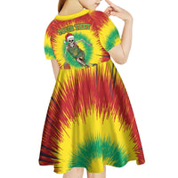 Personalized Lithuania Christmas Tie Dye Kid Short Sleeve Dress Skeleton Basketball Slam Dunk LT19