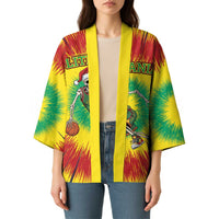 Personalized Lithuania Christmas Tie Dye Kimono Skeleton Basketball Slam Dunk LT19