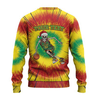 Lithuania Christmas Tie Dye Ugly Christmas Sweater Skeleton Basketball Slam Dunk - Wonder Print Shop