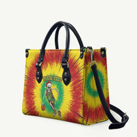 Lithuania Christmas Tie Dye Leather Bag Skeleton Basketball Slam Dunk - Wonder Print Shop