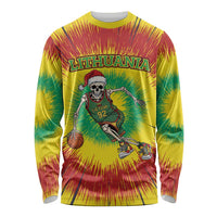 Personalized Lithuania Christmas Tie Dye Long Sleeve Shirt Skeleton Basketball Slam Dunk LT19