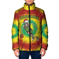 Personalized Lithuania Christmas Tie Dye Padded Jacket Skeleton Basketball Slam Dunk LT19