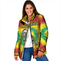 Personalized Lithuania Christmas Tie Dye Padded Jacket Skeleton Basketball Slam Dunk LT19