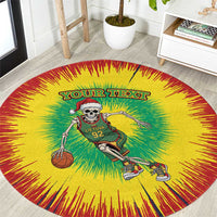 Lithuania Christmas Tie Dye Round Carpet Skeleton Basketball Slam Dunk - Wonder Print Shop