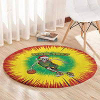 Lithuania Christmas Tie Dye Round Carpet Skeleton Basketball Slam Dunk - Wonder Print Shop