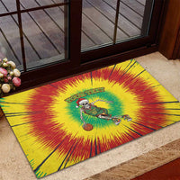 Lithuania Christmas Tie Dye Rubber Doormat Skeleton Basketball Slam Dunk - Wonder Print Shop