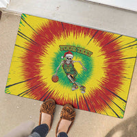 Lithuania Christmas Tie Dye Rubber Doormat Skeleton Basketball Slam Dunk - Wonder Print Shop