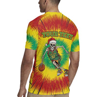 Personalized Lithuania Christmas Tie Dye Rugby Jersey Skeleton Basketball Slam Dunk LT19
