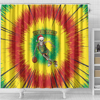 Lithuania Christmas Tie Dye Shower Curtain Skeleton Basketball Slam Dunk - Wonder Print Shop