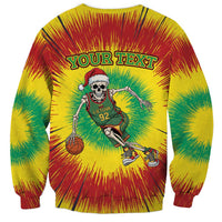 Personalized Lithuania Christmas Tie Dye Sweatshirt Skeleton Basketball Slam Dunk LT19