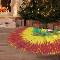 Lithuania Christmas Tie Dye Tree Skirt Skeleton Basketball Slam Dunk - Wonder Print Shop