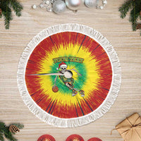 Lithuania Christmas Tie Dye Tree Skirt Skeleton Basketball Slam Dunk - Wonder Print Shop