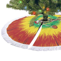 Lithuania Christmas Tie Dye Tree Skirt Skeleton Basketball Slam Dunk - Wonder Print Shop