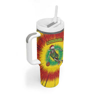 Lithuania Christmas Tie Dye Tumbler With Handle Skeleton Basketball Slam Dunk - Wonder Print Shop